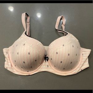 Pink and White Body By Victoria Lined Demi 38D Victoria’s Secret